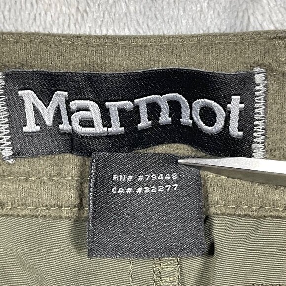 Marmot Mens Olive Green Outdoor Pants Size 34 Lightweight Durable Stretch Fabric - Picture 3 of 11